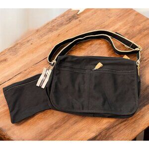 Vintage Amanda Smith Black Shoulder Purse with‎ Matching Clutch Coin Purse